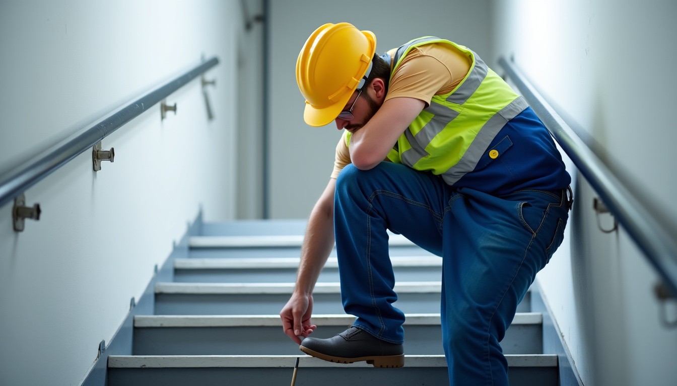 Technicien effectuant une maintenance préventive sur un monte-escalier à Plomeur