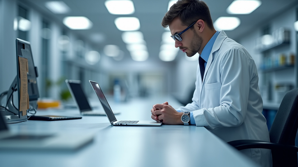 Technicien en train d