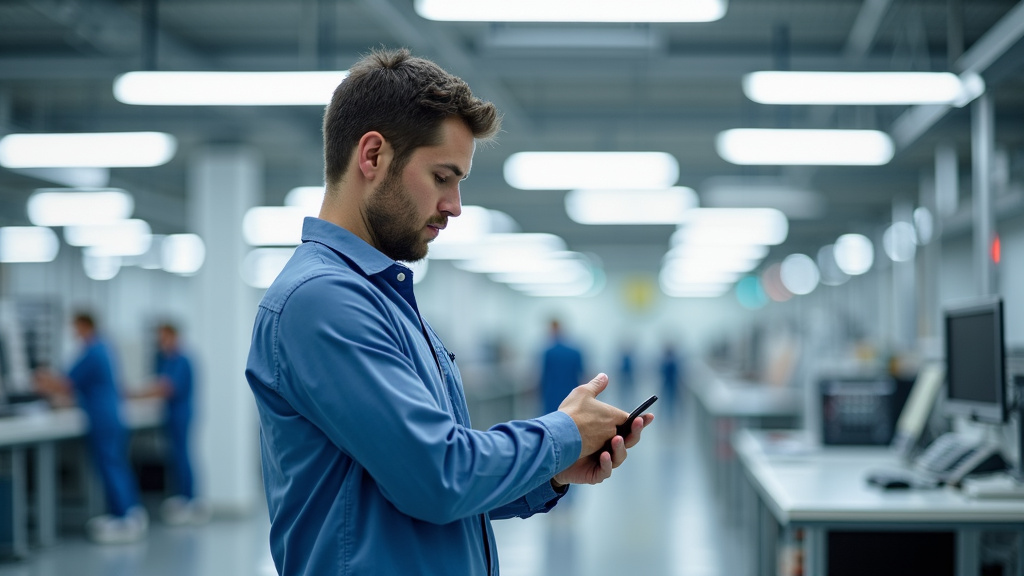 Technicien en train d