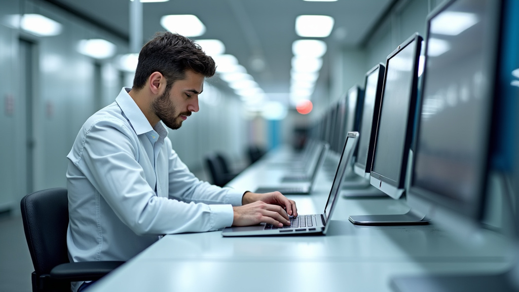 Technicien en train d