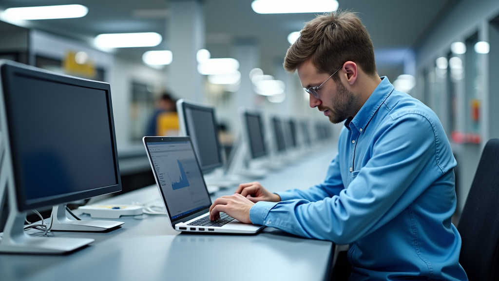 Technicien en train d