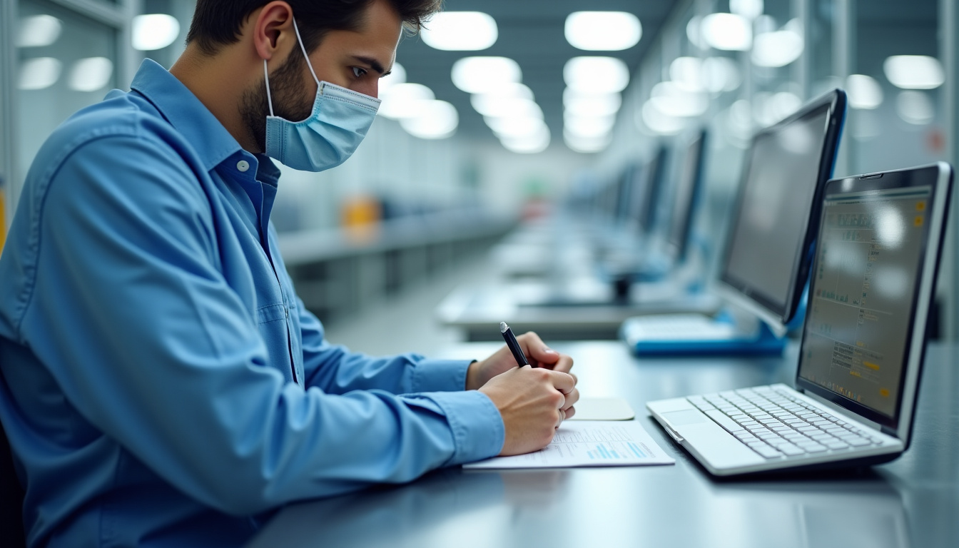 Technicien en train d