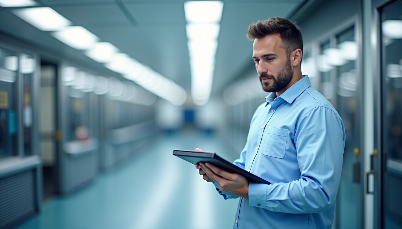 Technicien en train d