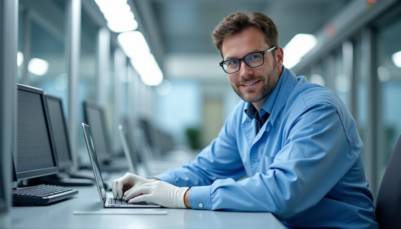 Technicien en train d