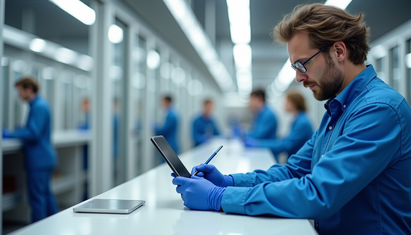 Technicien en train d