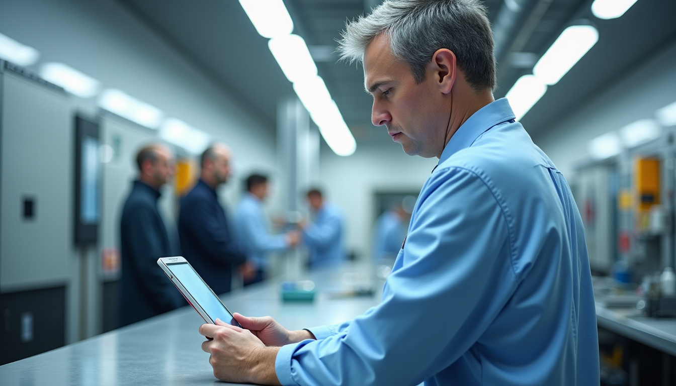 Technicien en train d