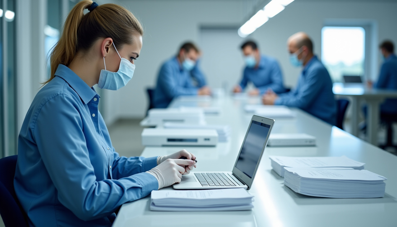 Technicien en train d