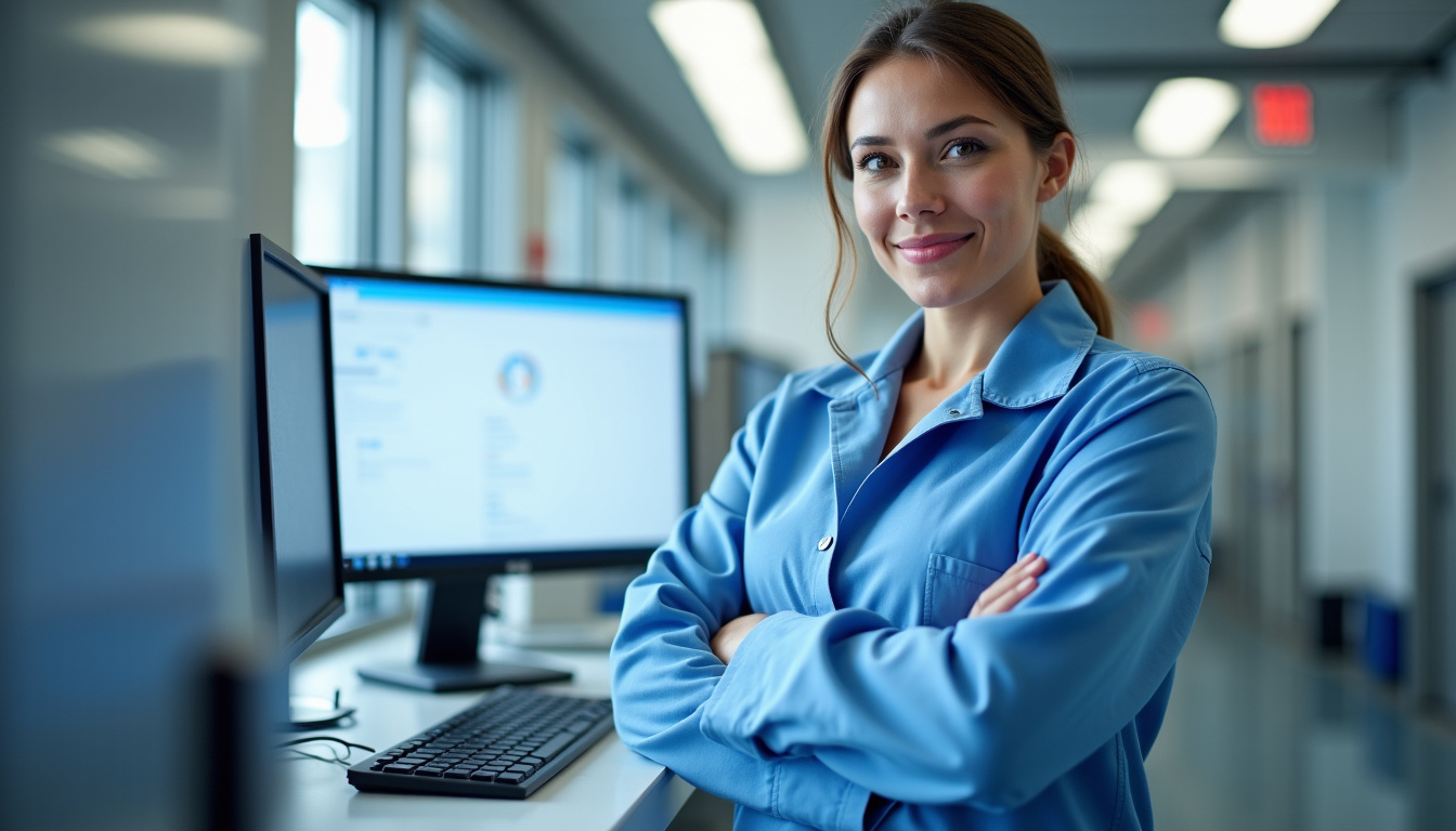 Technicien en train d