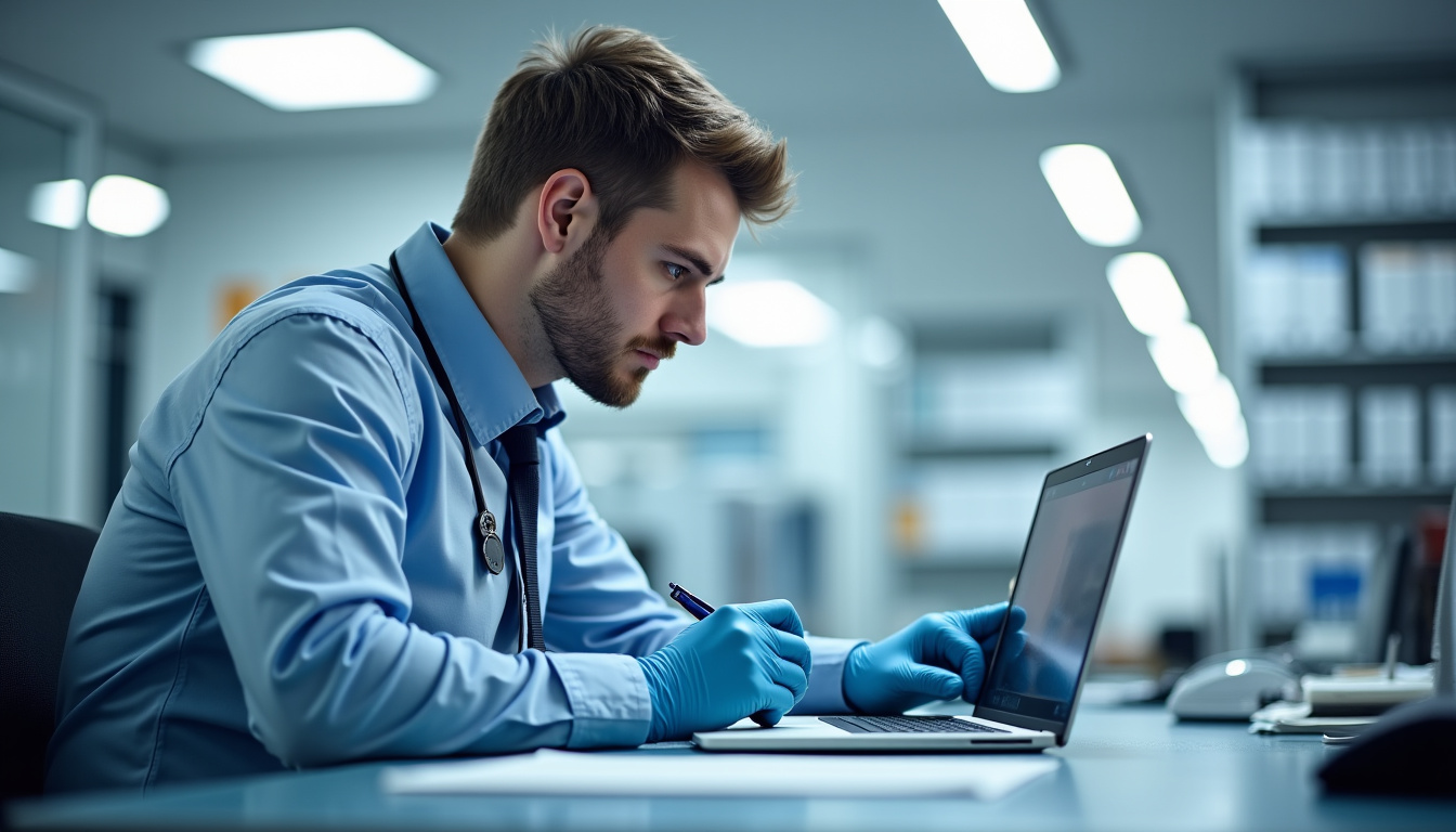 Technicien en train d