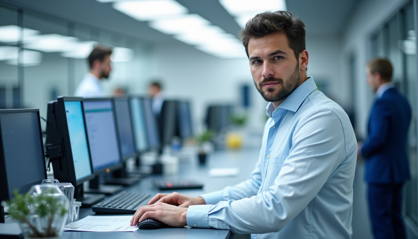 Technicien en train d