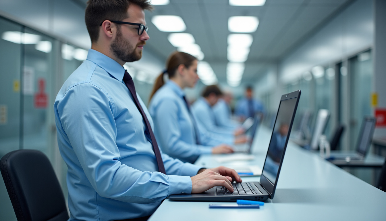 Technicien en train d