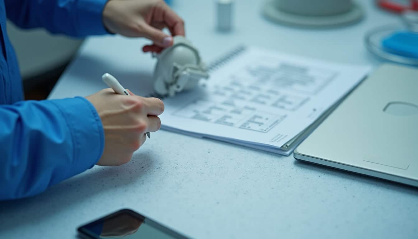 Technicien en train d