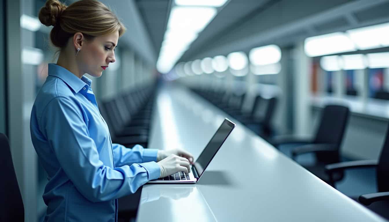 Technicien en train d