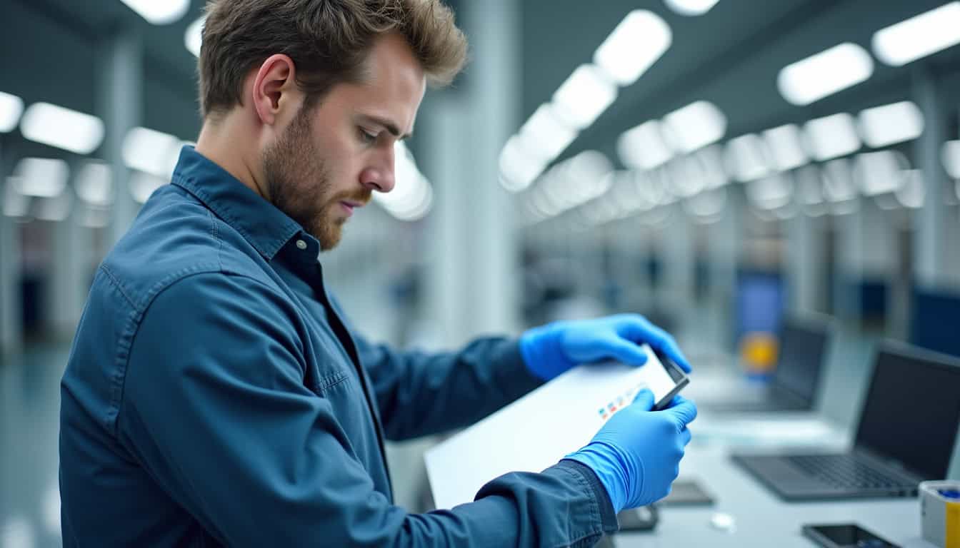 Technicien en train d