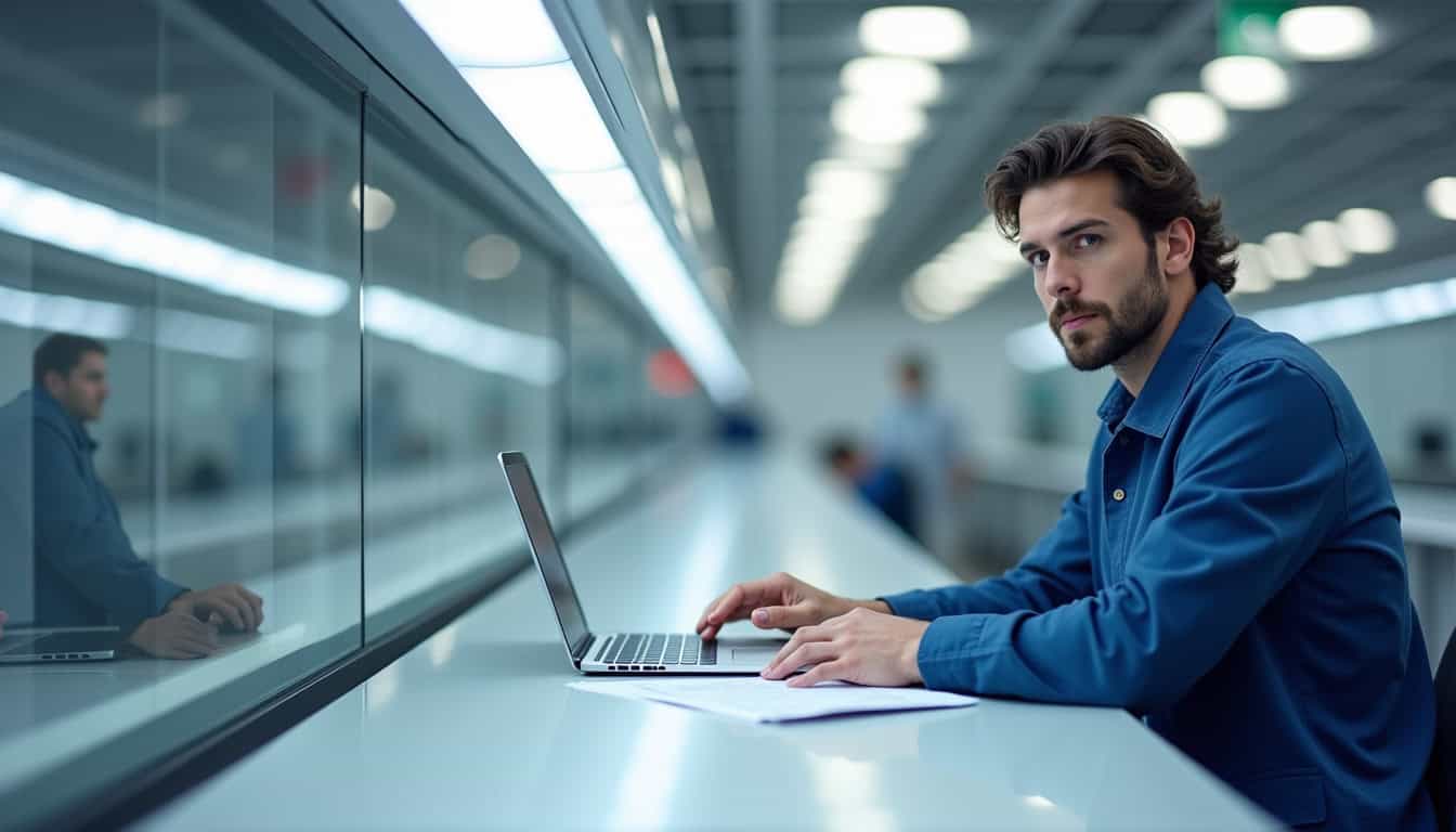 Technicien en train d