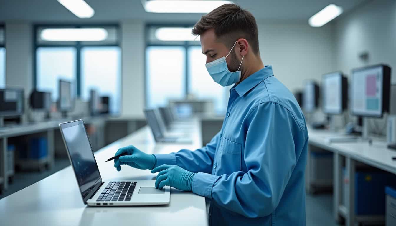 Technicien en train d