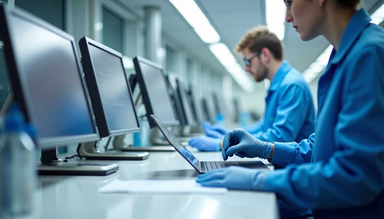 Technicien en train d