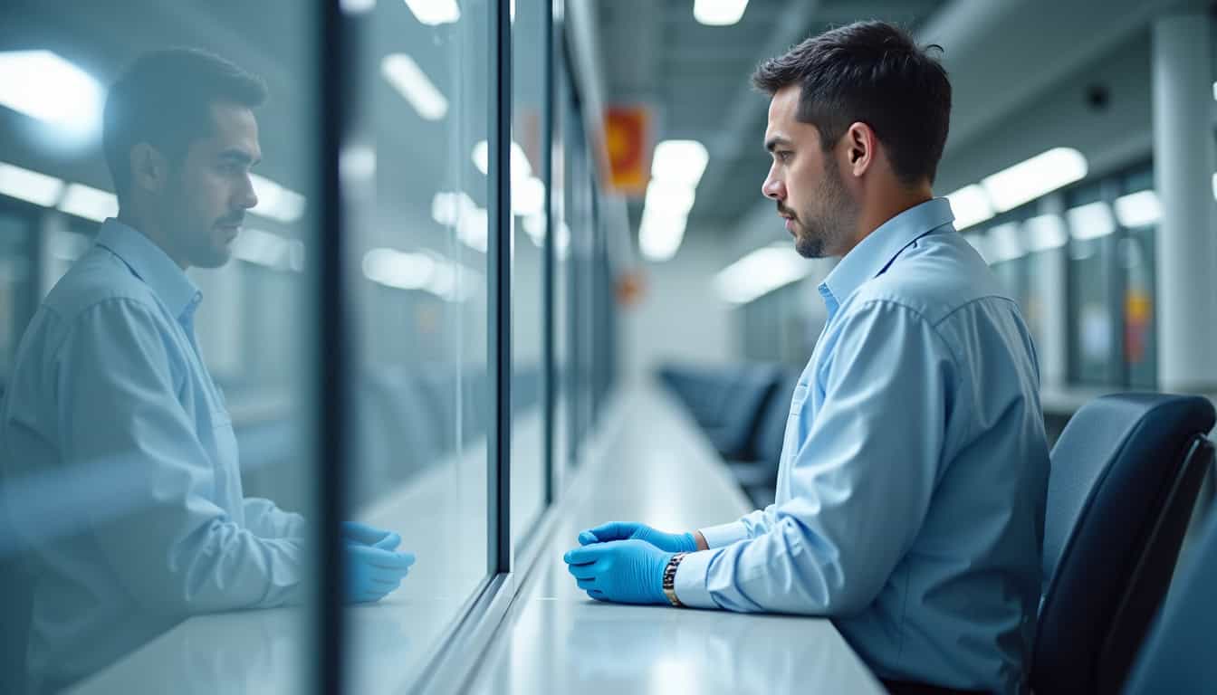 Technicien en train d