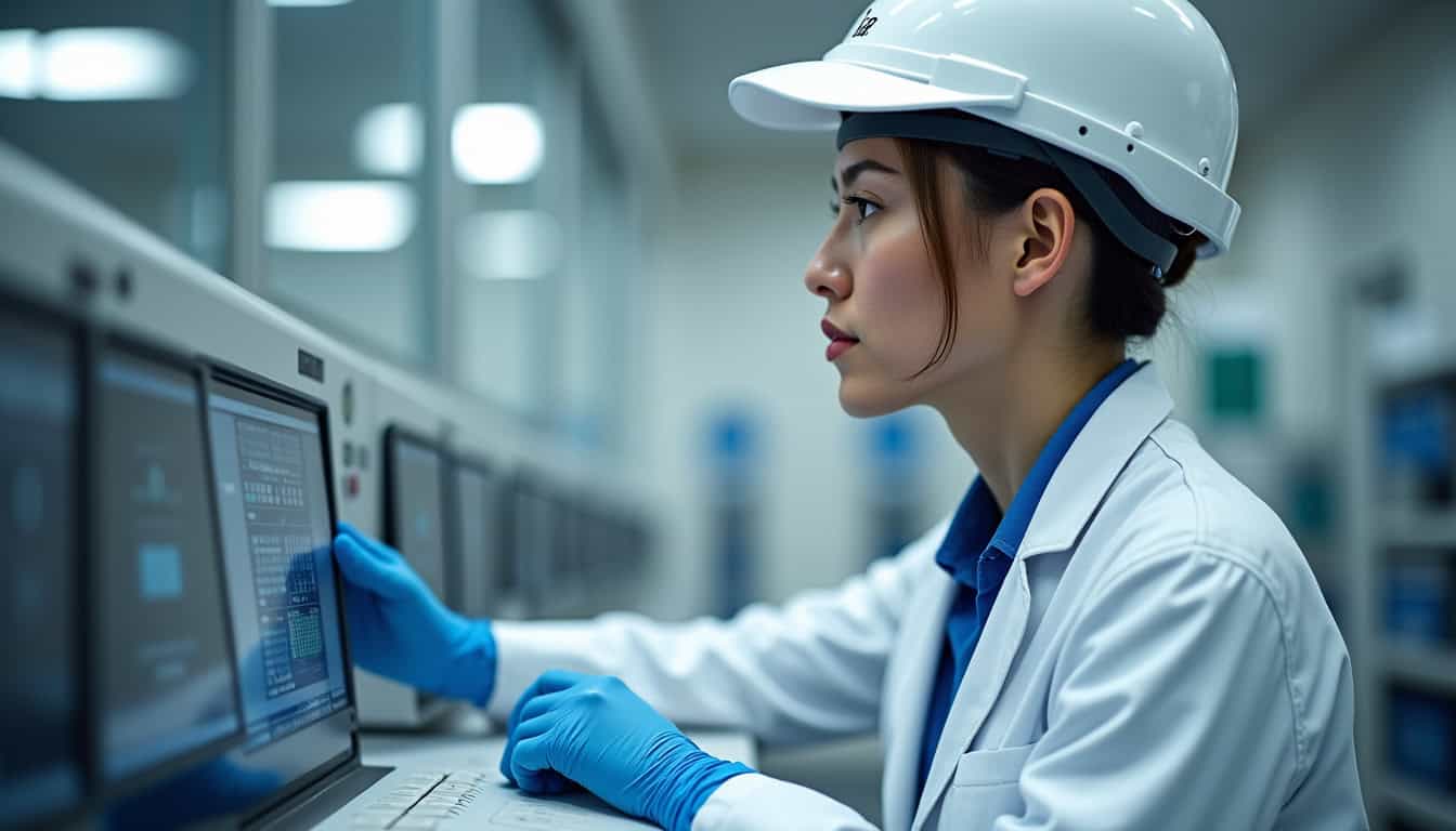 Technicien en train d