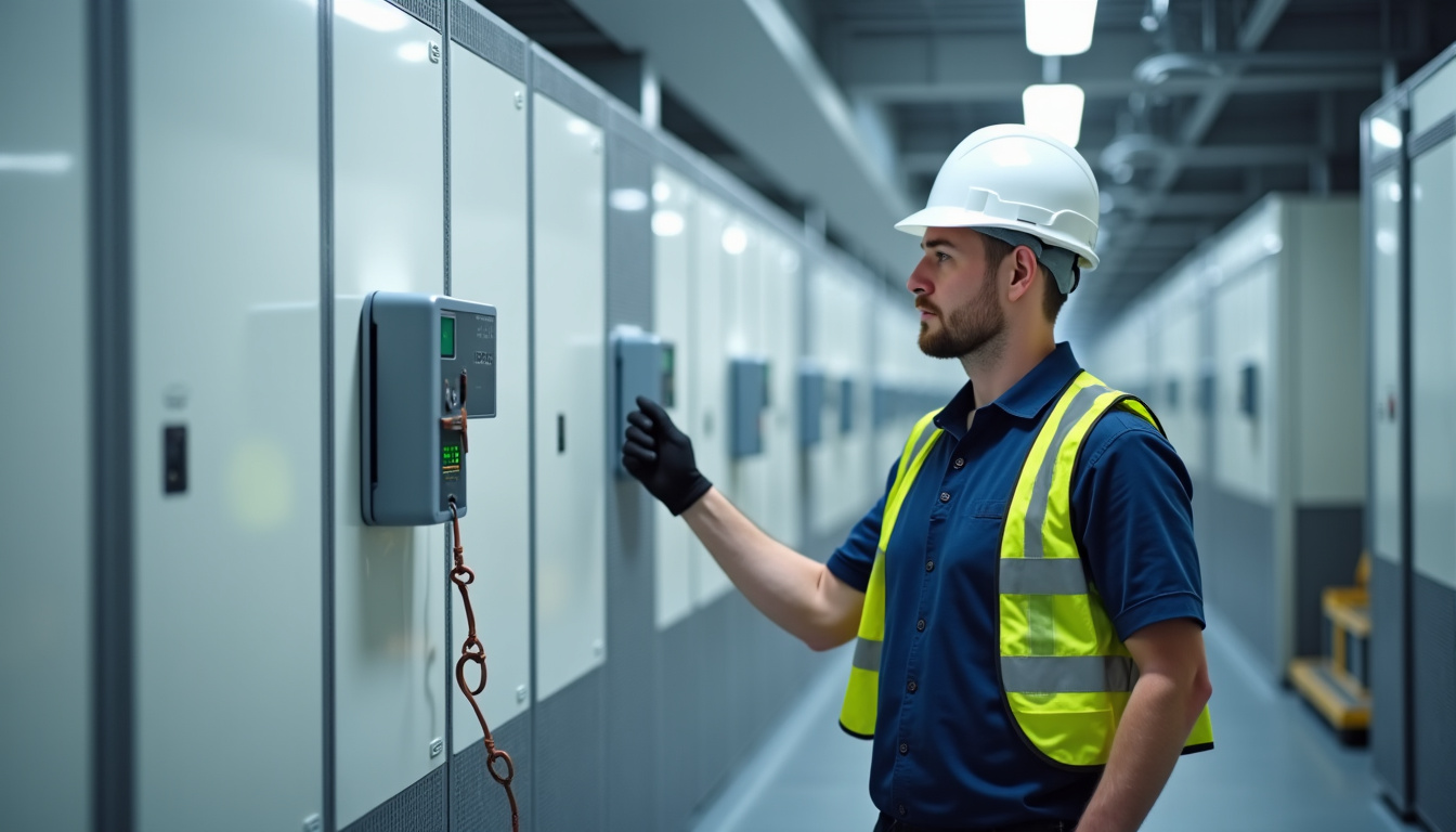 Technicien en train de prendre des mesures lors d