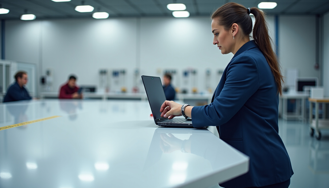 Technicien en train de prendre les mesures d