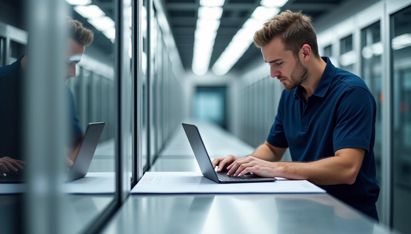 Technicien en train de prendre les mesures d