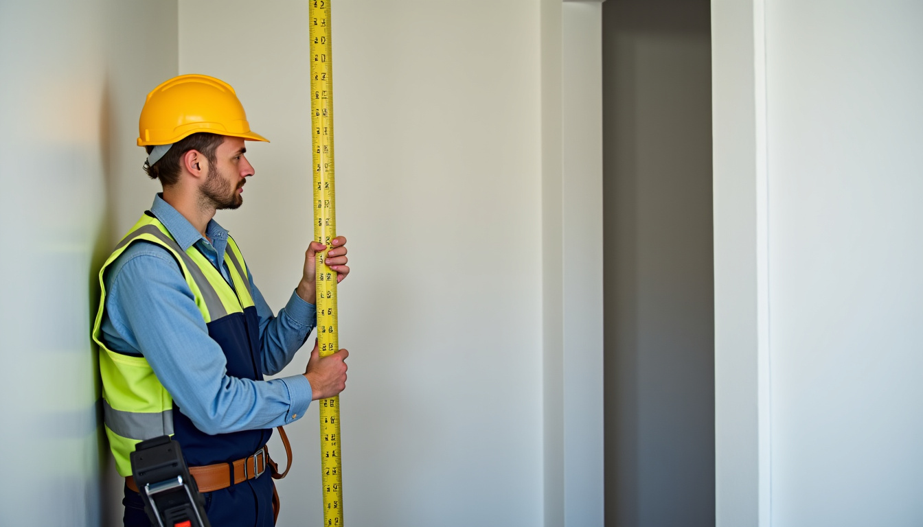 Technicien en train de prendre les mesures pour un monte-escalier en Gironde