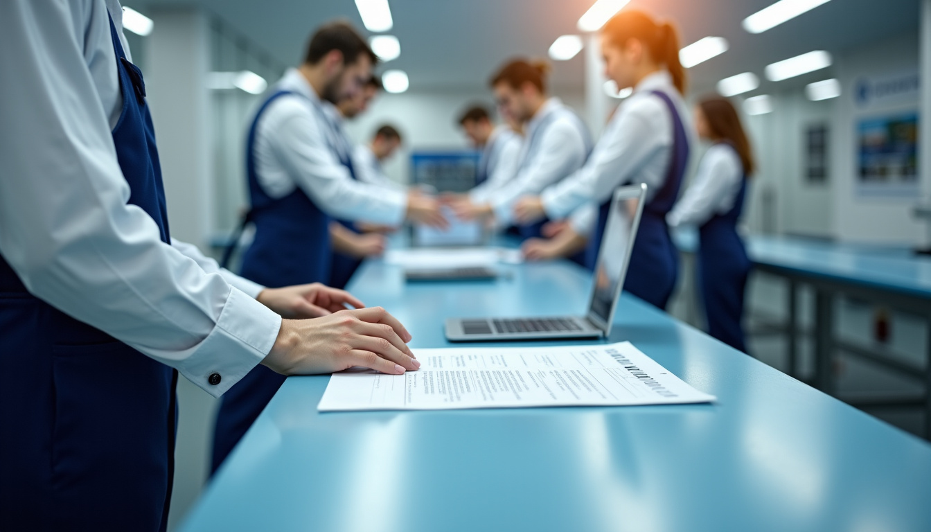 Technicien en train de préparer l