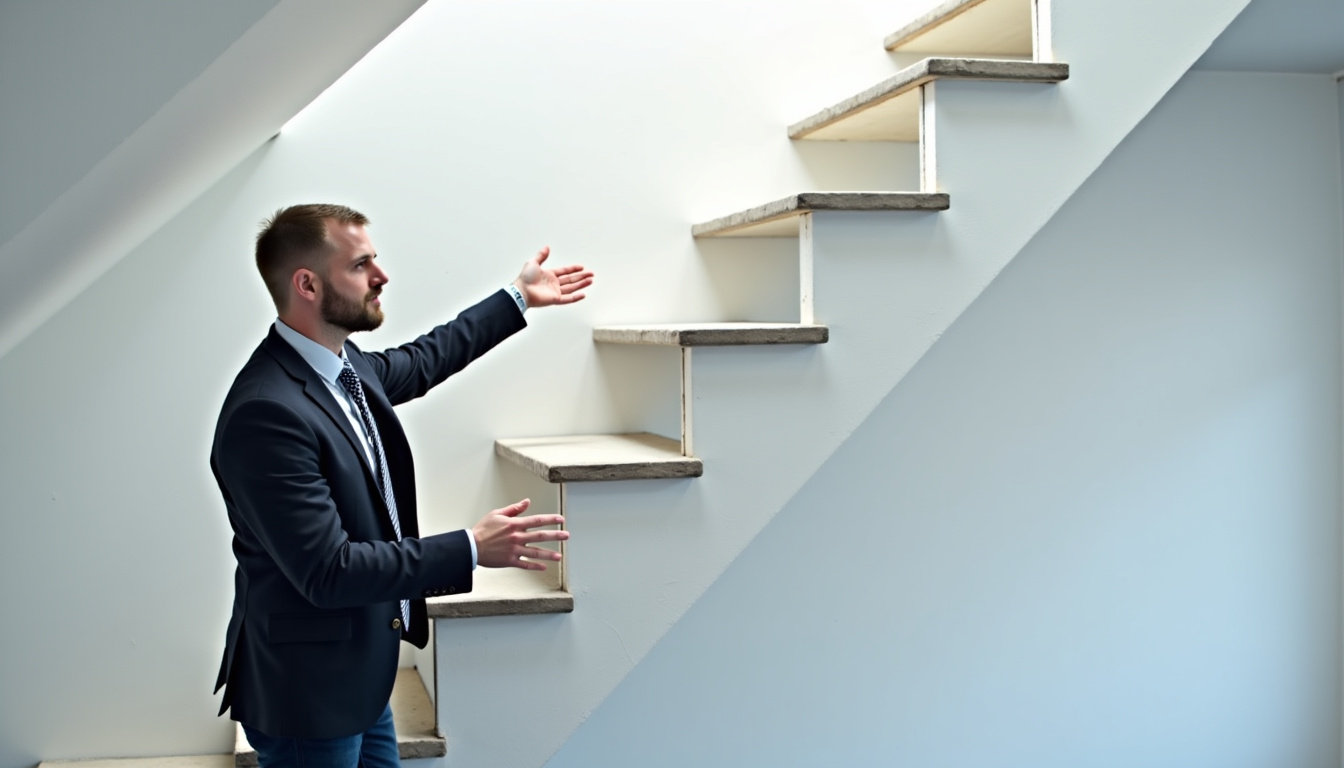 Technicien en train de présenter un devis pour un monte-escalier à Saint-Jean-Lasseille