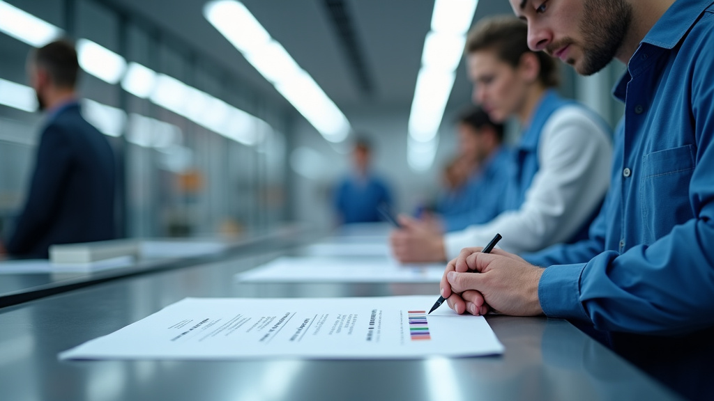Technicien en train de procéder à l