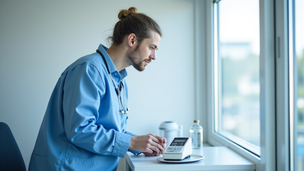 Technicien en train de réaliser un diagnostic dans une habitation du Val-d’Oise
