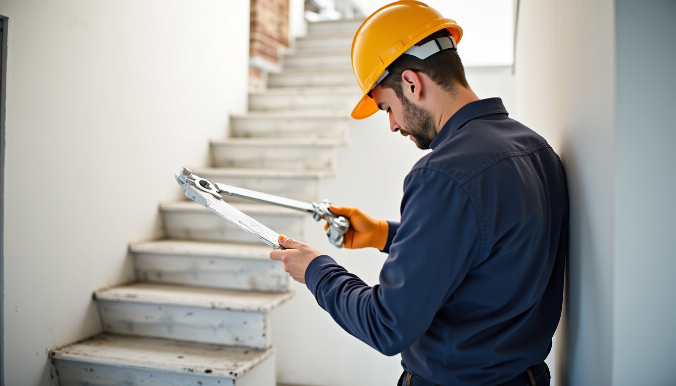 Technicien en train de remettre un devis pour un monte-escalier à un client à Villemoirieu