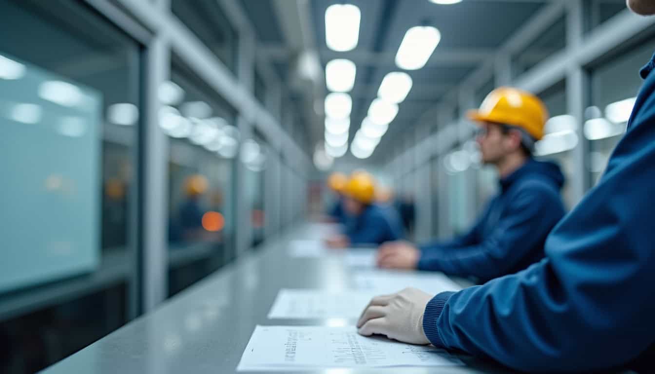 Technicien en train de vérifier le bon fonctionnement d