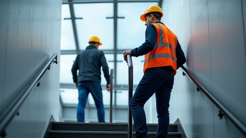 Technicien en train de vérifier le bon fonctionnement d’un monte-escalier à Labergement-lès-Seurre