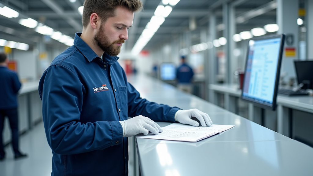 Technicien en train de vérifier le fonctionnement d