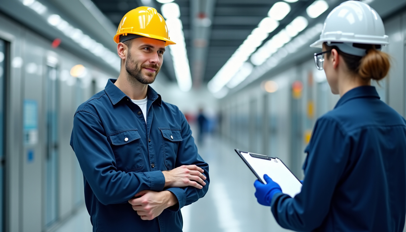 Technicien en train de vérifier le fonctionnement d