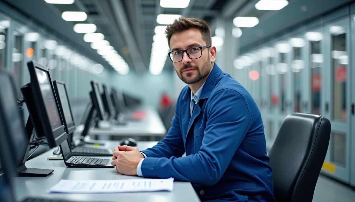 Technicien en train de vérifier le fonctionnement d