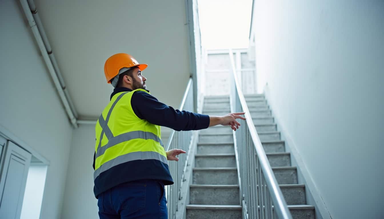 Technicien en train de vérifier le fonctionnement d’un monte-escalier après installation à Saint-Médard-en-Jalles