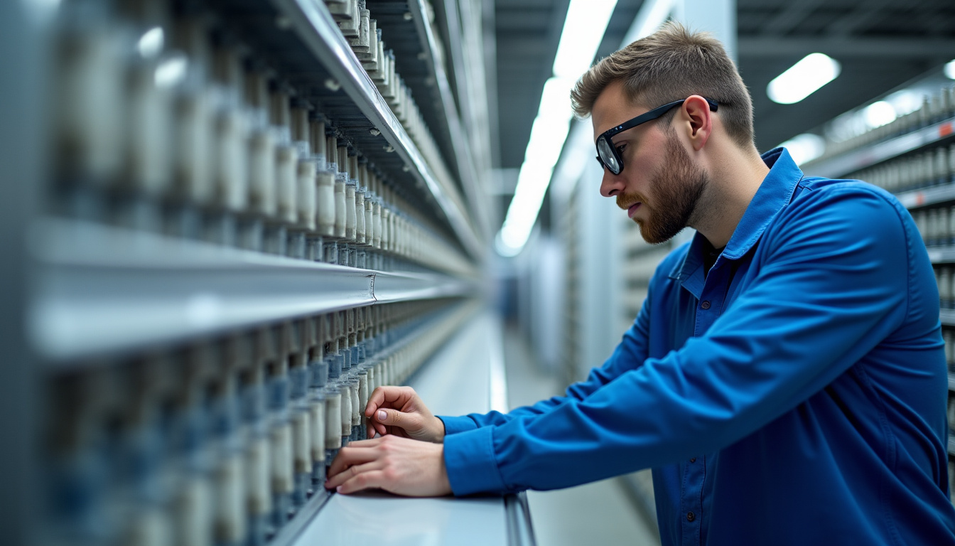 Technicien en train de vérifier les composants d