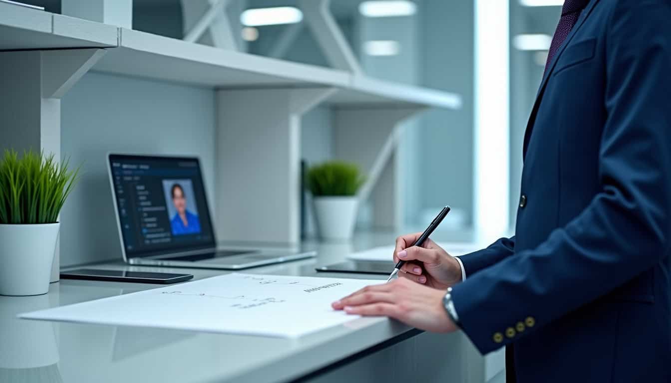 Technicien en train de vérifier les réglages d