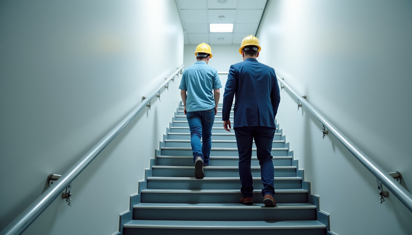 Technicien en train de vérifier un monte-escalier à La Fère