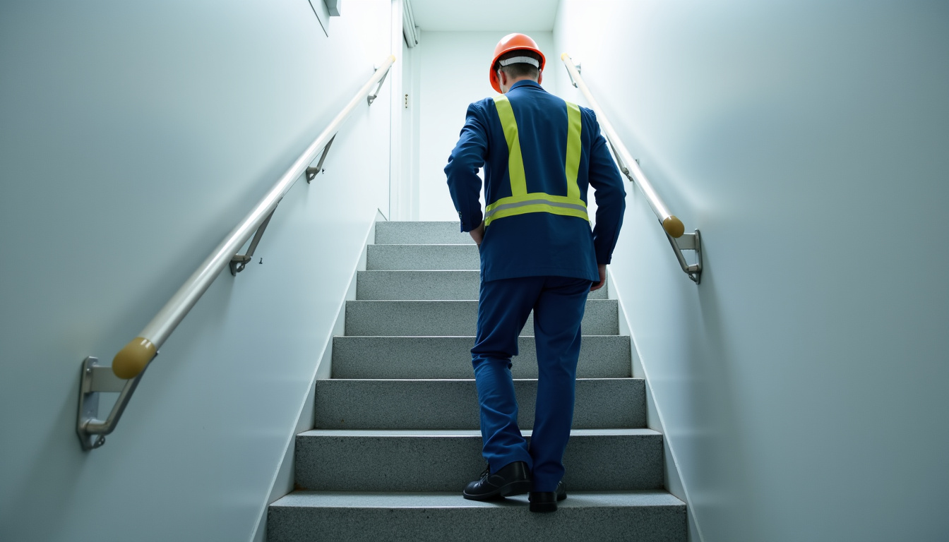 Technicien en train de vérifier un monte-escalier à Petit-Mars