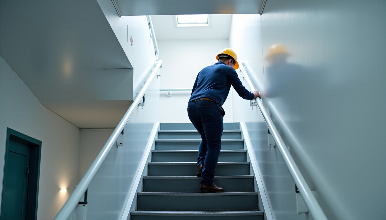 Technicien en train de vérifier un monte-escalier à Wœrth