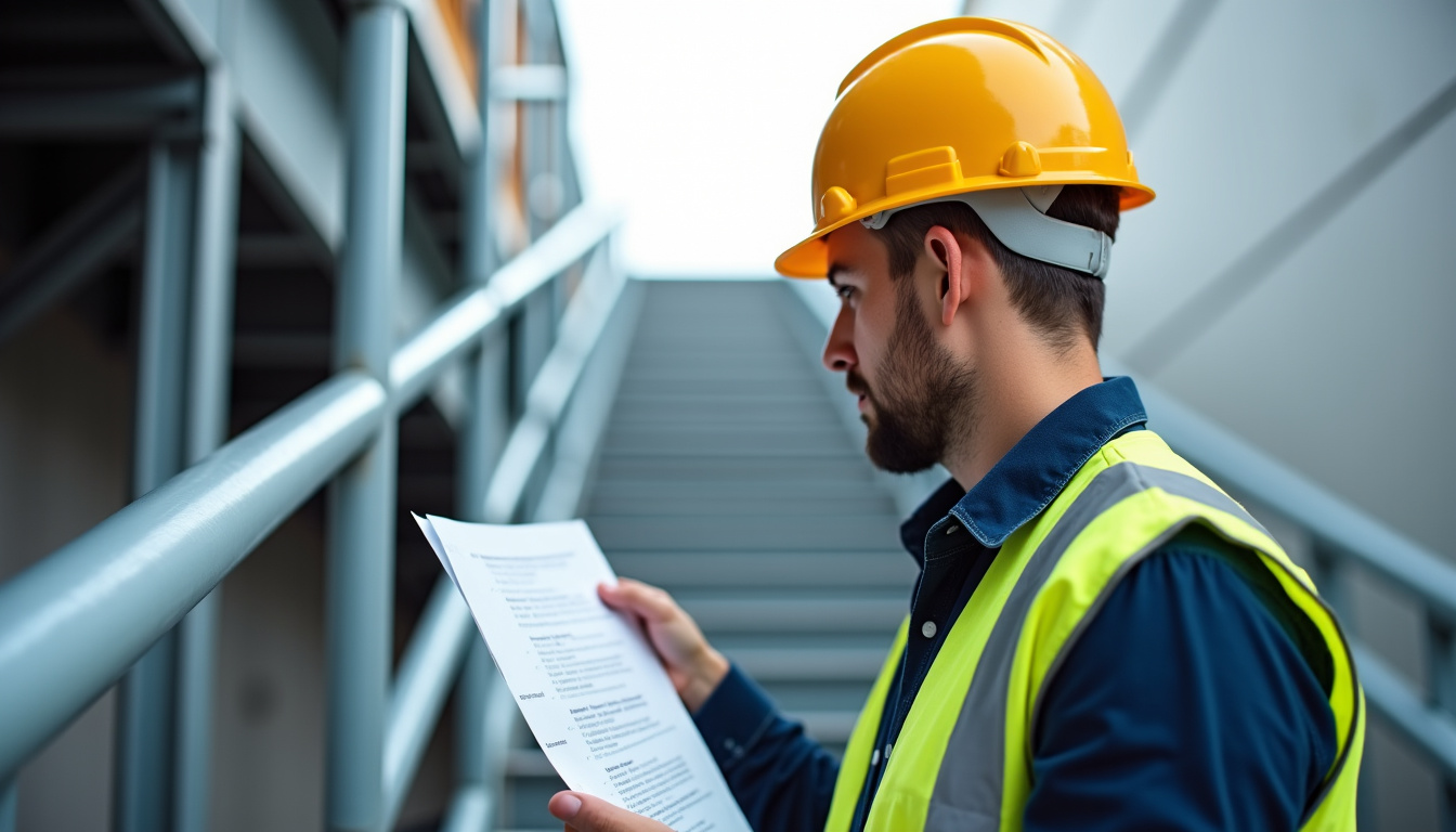Technicien en train d’effectuer une étude de faisabilité pour un monte-escalier à Machilly