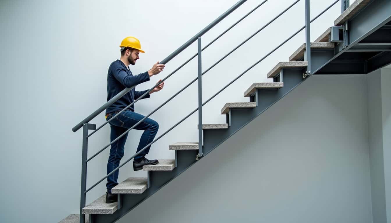 Technicien en train d’entretenir un monte-escalier à Valensole