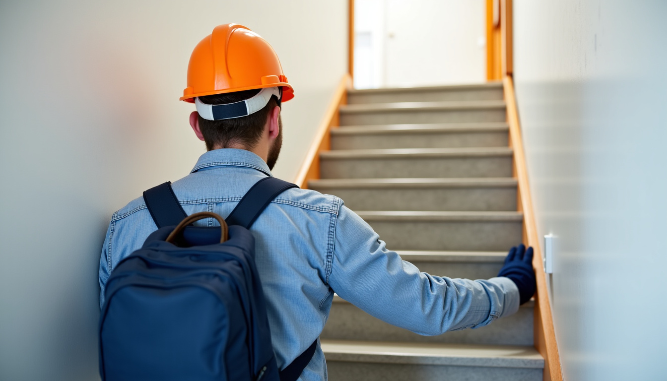 Technicien en train d’installer un monte-escalier à Couchey