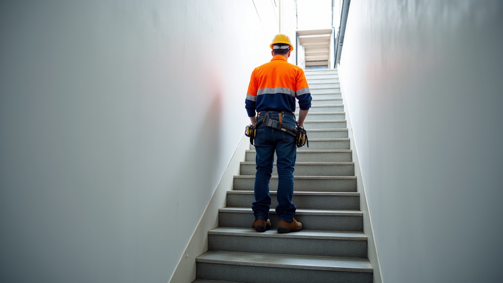 Technicien expérimenté en train de finaliser l’installation d’un monte-escalier à Grésy-sur-Isère