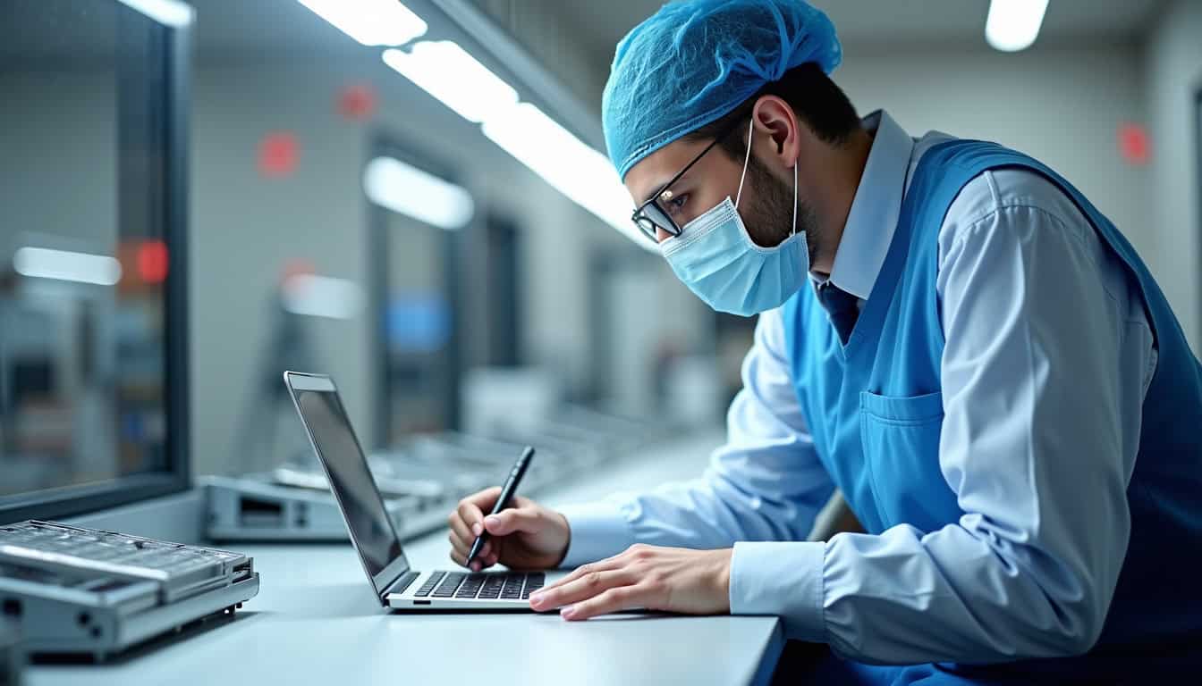 Technicien professionnel en train d