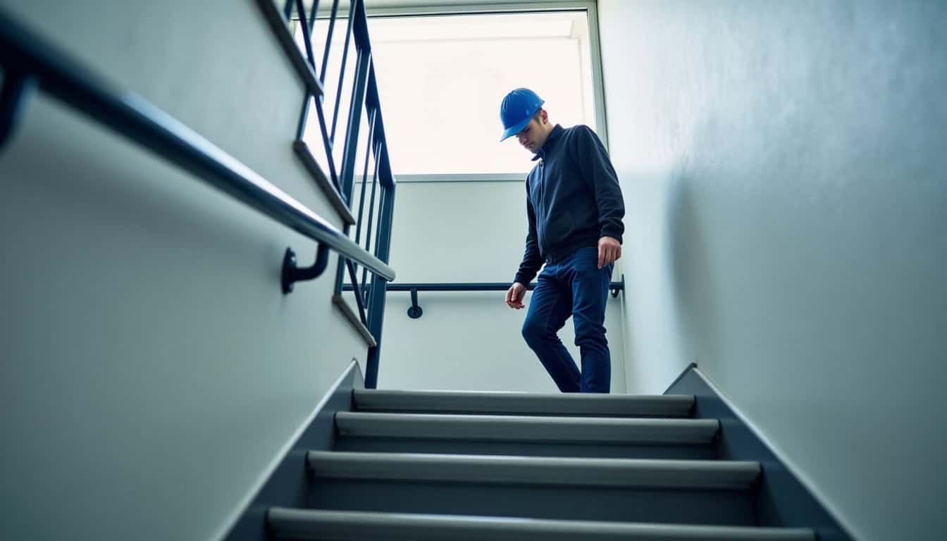 Technicien spécialisé en train de vérifier un monte-escalier à Langres