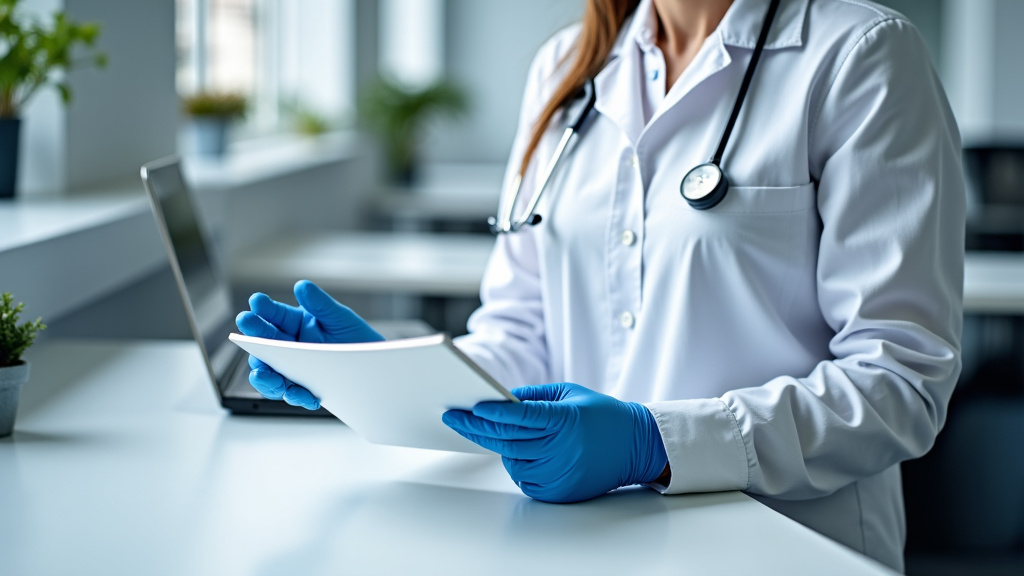 Technicien vérifiant les mesures d